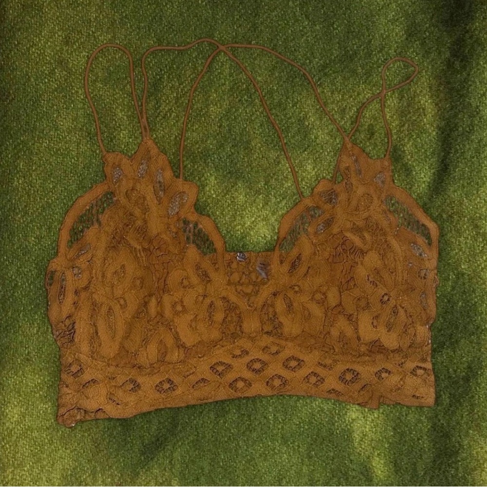 free people mustard yellow/gold bralette